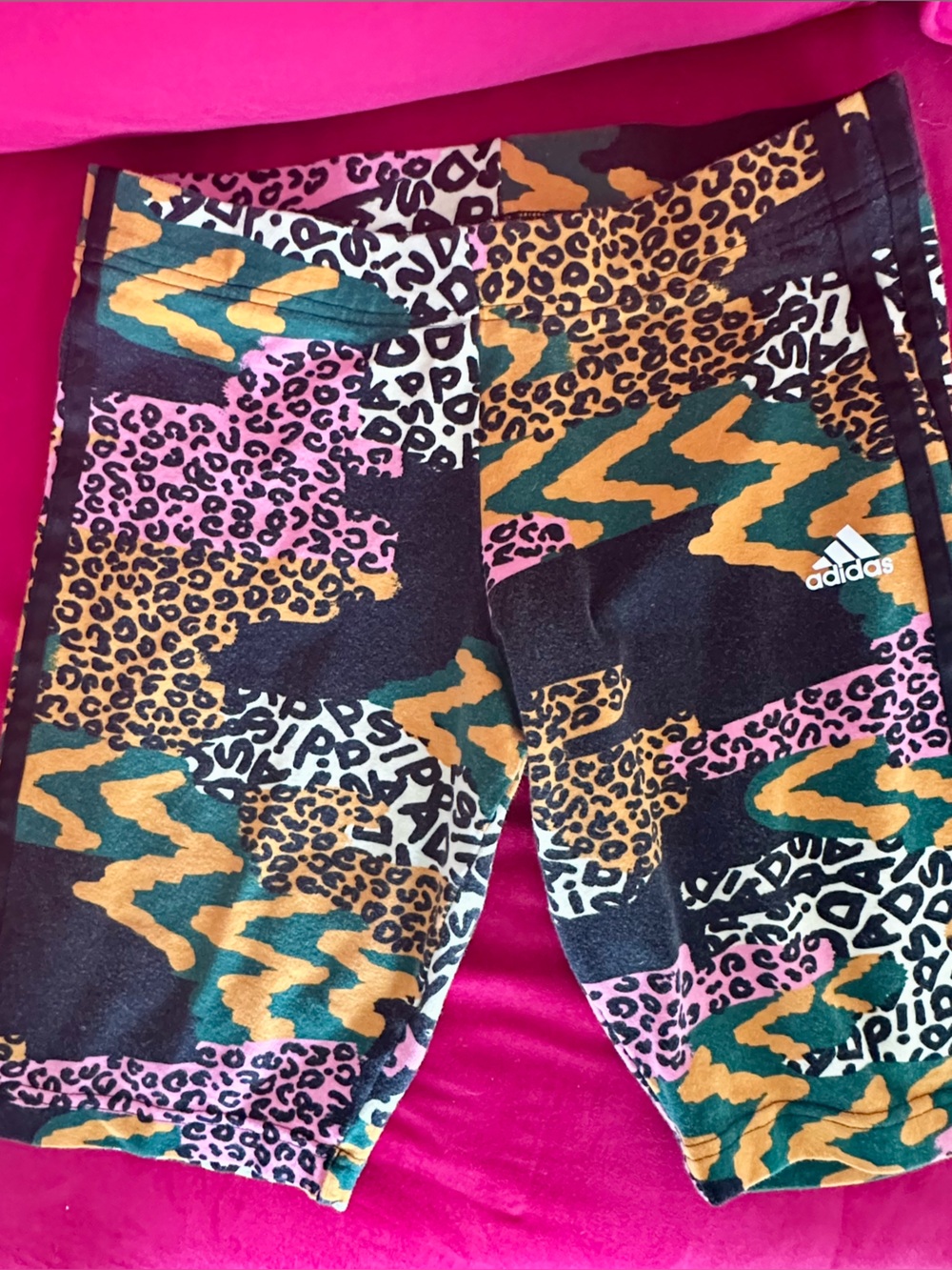 adidas ladies Multicolor Animal Print Bike Shorts
